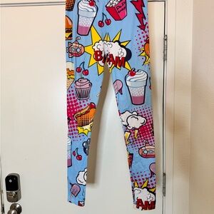 Colorful Pop Art Graphic Leggings, One Size